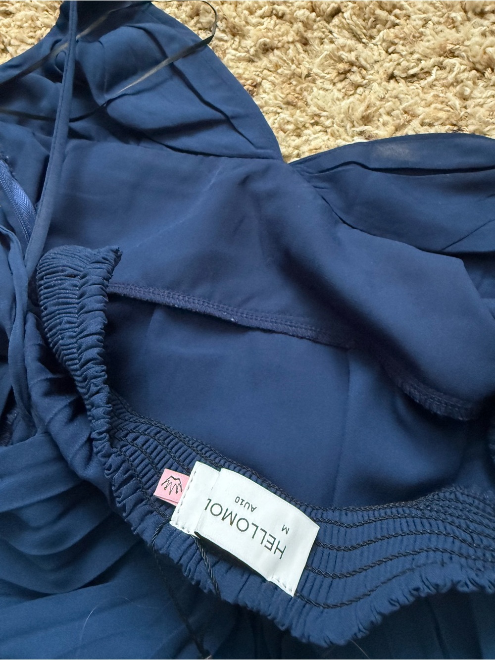 Women's Blue Tiered Maxi Dress with Spaghetti Straps - Picture 3 of 3